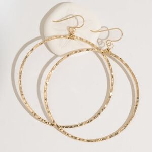 NEW JAMES MICHELLE LARGE BOHO GOLD HOOP EARRINGS
